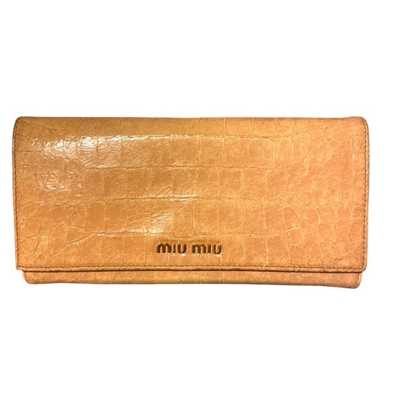 Miu Miu Handbags - Miu Miu Croc Embossed Wallet* see tiny callouts LUXURY